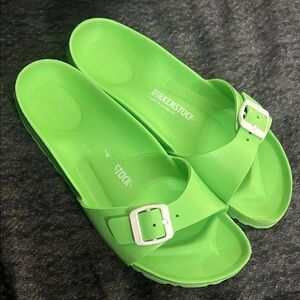 Birkenstock Neon Lime Madrid Slides size 40 9/9.5